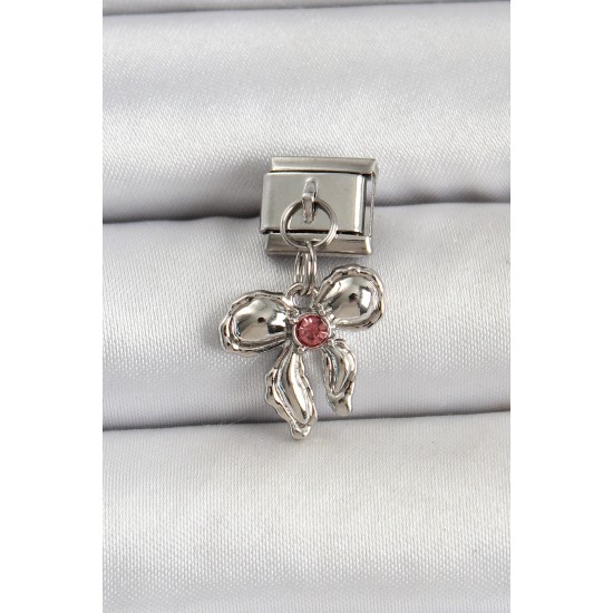 316L Çelik Gümüş Renk Fiyonk Model Nomination Charm - TJ-BC1505