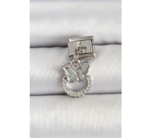316L Çelik Gümüş Renk Taşlı Kelebek Model Nomination Charm - TJ-BC1504
