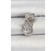 316L Çelik Gümüş Renk Taşlı Kelebek Model Nomination Charm - TJ-BC1504