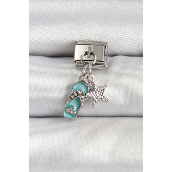 316L Çelik Gümüş Renk Tatil Konspet Nomination Charm - TJ-BC1497