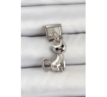 316L Çelik Renk Kedi Model Nomination Charm - TJ-BC1494