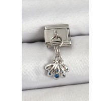 316L Çelik Sallantılı Fiyonklu Buket Model Gümüş Renk Nomination Charm - TJ-BC1444