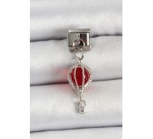 316L Çelik Gümüş Renk Kırmızı Uçan Balon Model Nomination Charm - TJ-BC1491