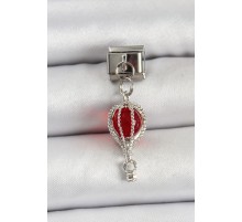 316L Çelik Gümüş Renk Kırmızı Uçan Balon Model Nomination Charm - TJ-BC1491