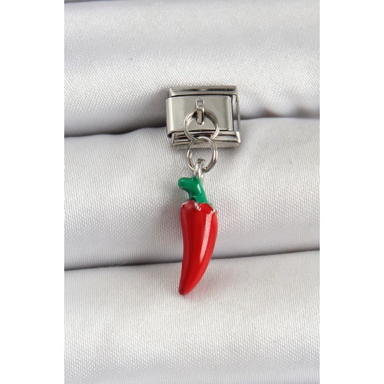 316L Çelik Gümüş Renk Kapya Biber Model Nomination Charm - TJ-BC1488
