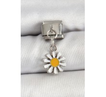 316L Çelik Gümüş Renk Papatya Model Nomination Charm - TJ-BC1486