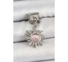 316L Çelik Sallantılı Zirkon Taşlı Güneş Model Gümüş Renk Nomination Charm - TJ-BC1450