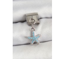316L Çelik Sallantılı Zirkon Taşlı Deniz Yıldızı Model Gümüş Renk Nomination Charm - TJ-BC1451