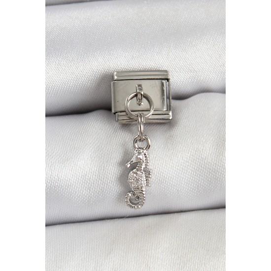 316L Çelik Sallantılı Deniz Atı Model Gümüş Renk Nomination Charm - TJ-BC1456