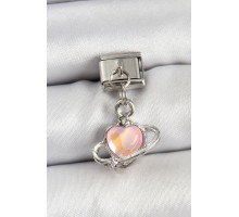 316L Çelik Sallantılı Kalp Model Gümüş Renk Nomination Charm - TJ-BC1457