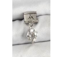 316L Çelik Sallantılı Zirkon Taşlı Deniz Kabuğu Ve Yıldız Model Gümüş Renk Nomination Charm - TJ-BC1459