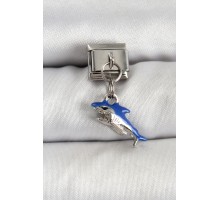 316L Çelik Sallantılı Köpekbalığı Model Gümüş Renk Nomination Charm - TJ-BC1463