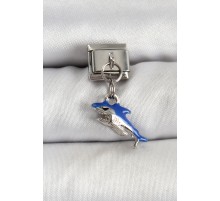 316L Çelik Sallantılı Köpekbalığı Model Gümüş Renk Nomination Charm - TJ-BC1463