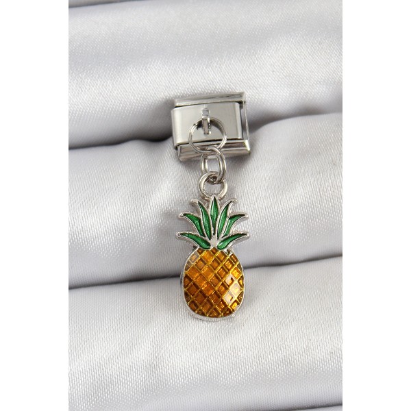 316L Çelik Sallantılı Ananas Model Gümüş Renk Nomination Charm - TJ-BC1468
