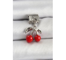 316L Çelik Sallantılı Renkli Kiraz Model Gümüş Renk Nomination Charm - TJ-BC1476