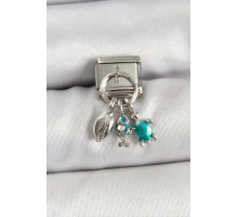 316L Çelik Sallantılı Zirkon Taşlı Deniz Temalı Çoklu Model Gümüş Renk Nomination Charm - TJ-BC1479