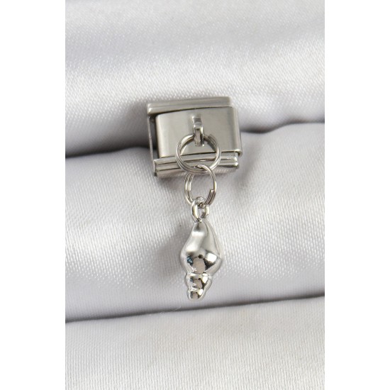 316L Çelik Sallantılı Deniz Kabuğu Model Gümüş Renk Nomination Charm - TJ-BC1452