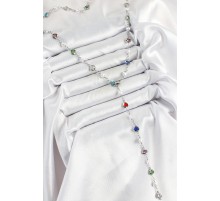 Pirinç Gümüş Renk İncili Zirkon Taşlı Kalpli Y Kadın Kolye - TJ-BKO10298