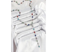 Pirinç Gümüş Renk Karışık Renk Zirkon Taşlı Kalpli Y Kadın Kolye - TJ-BKO10302