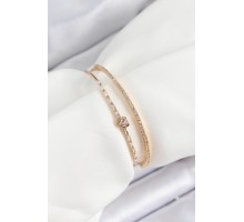 Gold Renk Pirinç Kalp Detaylı 2'li Kadın Bileklik - TJ-BB7058