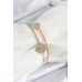 Pirinç Gold Renk Zirkon Taşlı Yonca Model 2'li Kadın Bileklik - TJ-BB7059