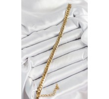 316L Çelik Gold Renk Yassı Zincir Kadın Bileklik - TJ-BB7077