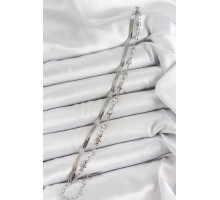 316L Çelik Gümüş Renk Yıldız Zincir ve İtalyan Zincirli 2'li Kadın Bileklik - TJ-BB7087