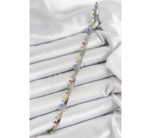 316L Çelik Gümüş Renk Karışık Renkli Kristal Taşlı Kadın Bileklik - TJ-BB7089