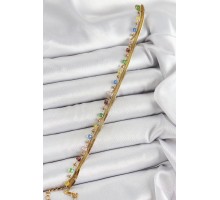 316L Çelik Gold Renk Karışık Renkli Kristal Taşlı Kadın Bileklik - TJ-BB7090
