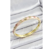 Mineli Pirinç Yavruağızı Renk Motif Desenli Kadın Kelepçe - TJ-BB7182