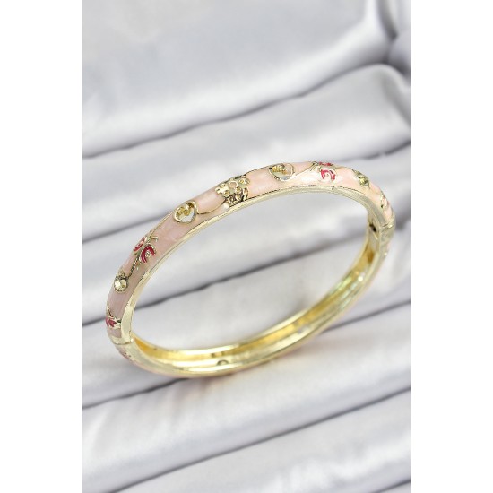 Mineli Pirinç Yavruağızı Renk Motif Desenli Kadın Kelepçe - TJ-BB7182