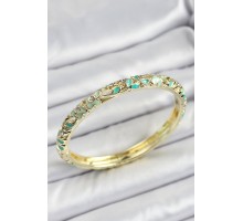 Mineli Pirinç Yeşil Çiçek Motifli Kadın Kelepçe - TJ-BB7171