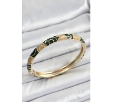 Mineli Pirinç Siyah ve Kahverengi Motifli Kadın Kelepçe - TJ-BB7170