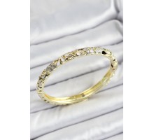 Mineli Pirinç Beyaz Çiçek Motif Kadın Kelepçe - TJ-BB7157