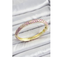 Mineli Pirinç Pembe Renk Desenli Kadın Kelepçe - TJ-BB7153