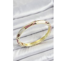 Mineli Pirinç Pembe Krem Motifli Kadın Kelepçe - TJ-BB7142