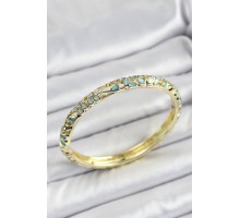 Mineli Pirinç Su Yeşili Çiçek Desen Motifli Kadın Kelepçe - TJ-BB7138