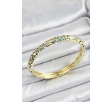 Mineli Pirinç Su Yeşili Çiçek Desen Motifli Kadın Kelepçe - TJ-BB7138