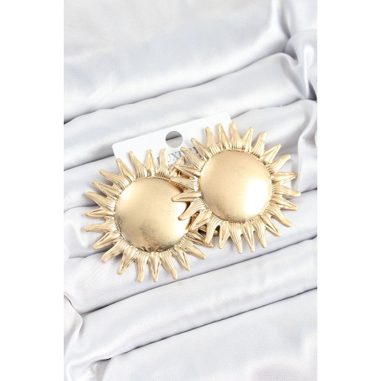 Pirinç Güneş Model Gold Renk Kadın Küpe - TJ-BKP10749