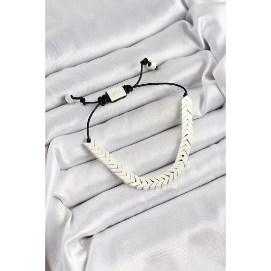 Pirinç Asansörlü Beyaz Juju Kadın Bileklik - TJ-BB7188