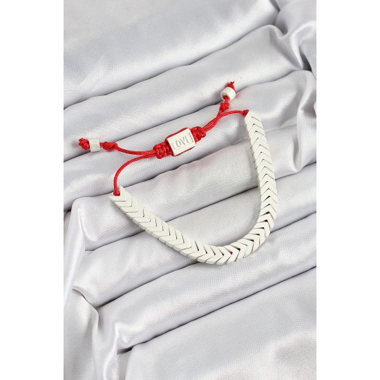 Pirinç Asansörlü Beyaz Juju Kadın Bileklik - TJ-BB7189