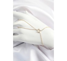 Pirinç Gold Renk Zirkon Taşlı Yıldız Model Şahmeran - TJ-SN678