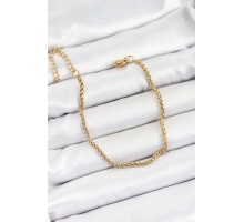 316L Çelik Gold Renk Örgü Burgu Zincir Erkek Bileklik - TJ-EB3729