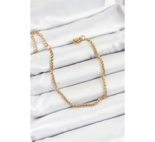 316L Çelik Gold Renk Örgü Burgu Zincir Erkek Bileklik - TJ-EB3729