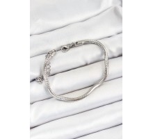 316L Çelik Gümüş Renk Kalın Yılan Zincir Erkek Bileklik - TJ-EB3730