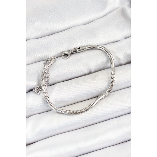 316L Çelik Gümüş Renk Kalın Yılan Zincir Erkek Bileklik - TJ-EB3730