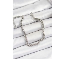 316L Çelik Gümüş Renk Örgü Zincir Erkek Bileklik - TJ-EB3735