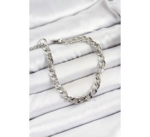 316L Çelik Gümüş Renk Kalın Zincir Erkek Bileklik - TJ-EB3736