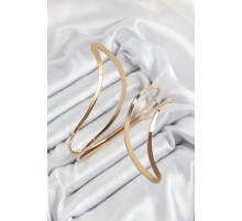 Pirinç Soyut Alev Desenli Gold Renk Kadın Pazu Bileklik - TJ-BB7199