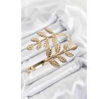 Pirinç Yaprak Model Gold Renk Kadın Pazu Bileklik - TJ-BB7200